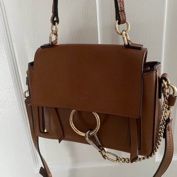Chloe Faye Day Mini, Tan Brown Leather Crossbody Bag, Amazing Condition - Picture 7 of 16